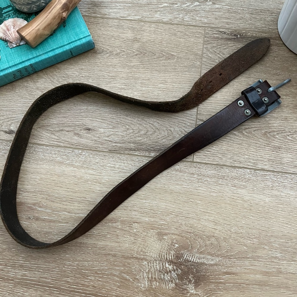 42 inch long vintage leather belt